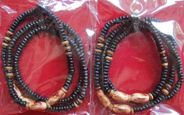 (((วัดใจ 10 บาทเคาะเดียวแดง)))สร้อยผสมเม็ดกะลาตาเดียว+หัวกลางไม้พยุง ความยาว ๒๕ นิ้ว แบบ ๑ ห่วง ๒ เส