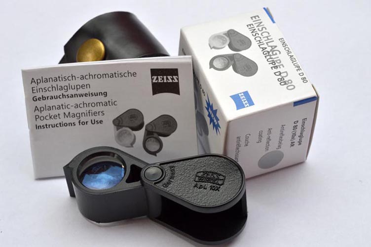 กล้องลาย Zeiss D80 เลนส์แก้วใส 3ชั้นเคลือบโค๊ดตัดแสง Achromatic Triplet Loupe ++ AAA++ซองหนัง