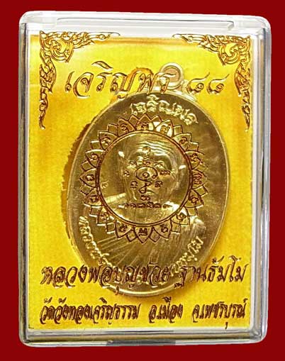 เหรียญเจริญพร 88 เนื้อทองเหลือง หมายเลข 844 หลวงพ่อบุญช่วย ฐานธมโม วัดวังทองเจริญธรรม เพชรบูรณ์
