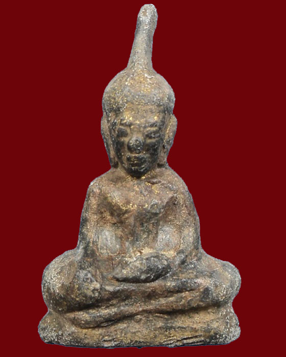 พระท่ากระดานหลวงพ่อนารถ วัดศรีโลหะฯ พิมพ์หน้ายกลงทองกรรมการ กาญจนบุรี