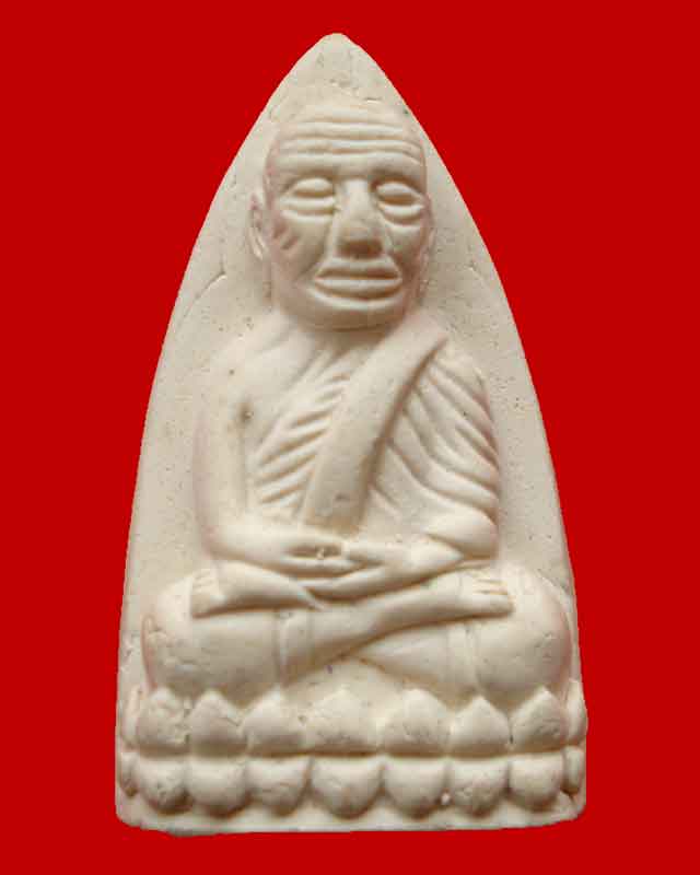 หลวงปู่ทวดหลัง ส.ก.เนื้อขาววัดห้วยมงคล หลังฝังชิ้นเนื้อบางขุนพรหมพิมพ์ใหญ่หมายเลข ๐๑๕๕ สภาพสวย