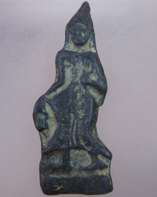 พระลีลาเนื้อชินแก่ตะกั่วไม่ทราบที่ครับ