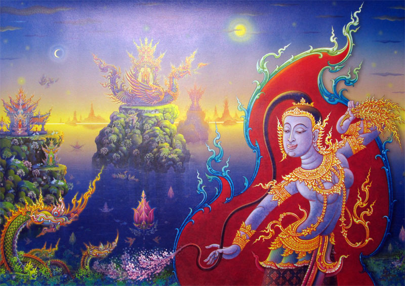 ภาพพระแม่ธรณีปางประทานความสุข