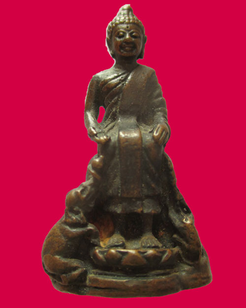 รูปหล่อ ปางป่า เลไลย์ หลังยันต์ ไม่ทราบที่