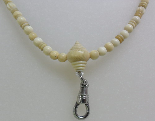 สร้อยงาช้างแท้ๆ เม็ดเล็กขนาดประมาณ5มิล สวมหัวได้ (มือสอง)