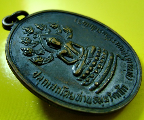 เหรียญนาคปรกจเรฯ ท่านเจ้าคุณนรฯ พิมพ์ดาวกระจาย(นิยม) เนื้อทองแดง ปี13 วัดเทพศิรินทราวาส กทม.