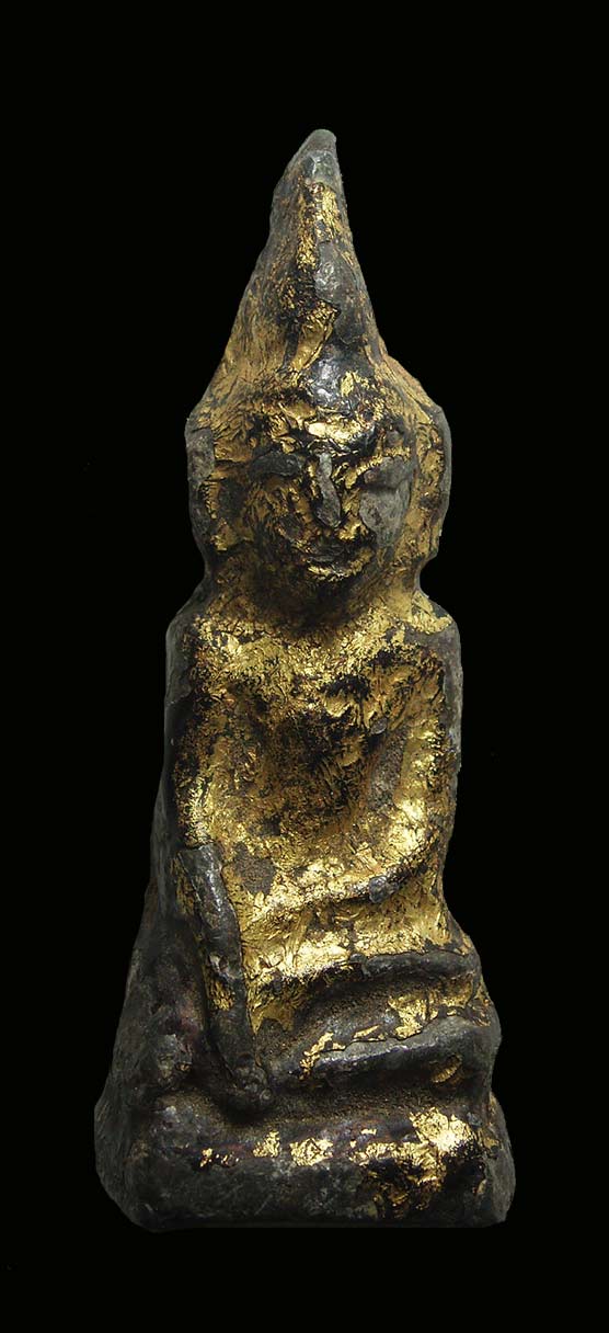 เชียงแสนเดี่ยว เนื้อตะกั่วสนิมแดง จ.เชียงราย ลงรักปิดทองเดิมๆมีหน้า-ตาสวยๆ