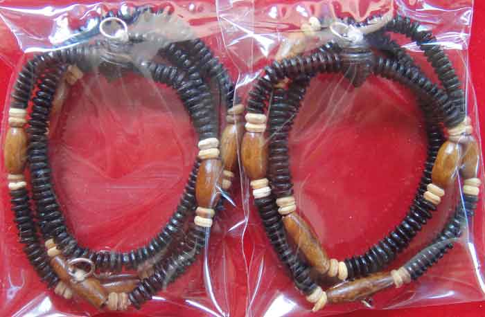  (((วัดใจเคาะเดียวแดงยกชุด ๒ เส้น)))สร้อยผสมเม็ดกะลาตาเดียว+หัวกลางไม้พยุง ความยาว ๒๖ นิ้ว แบบ ๓ 