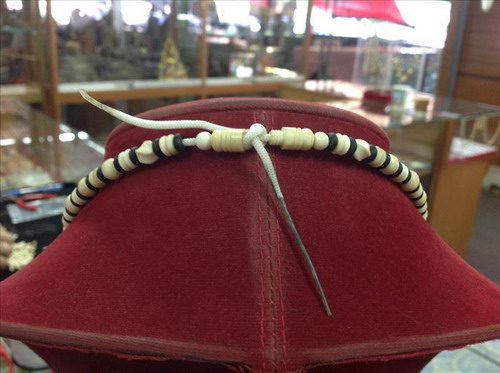 สร้อยงาช้าง หัวขุนหุ้มทองแท้หนาๆผสมกะลาตาเดียวแท้ๆ เม็ดงา+เม็ดทองแท้ๆ