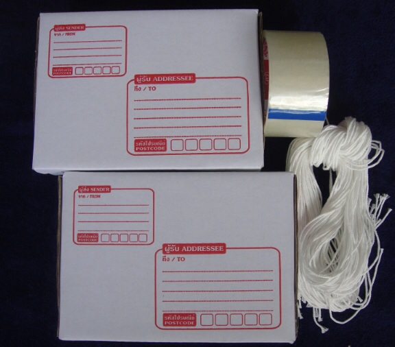 +400 บาท@@--///ครบเซ็ต**--///กล่องไปรษณีย์ไดคัทสีขาว No. ก ขนาด 14*20*6ซม. + เชือก เทปกาวใสม้วนให