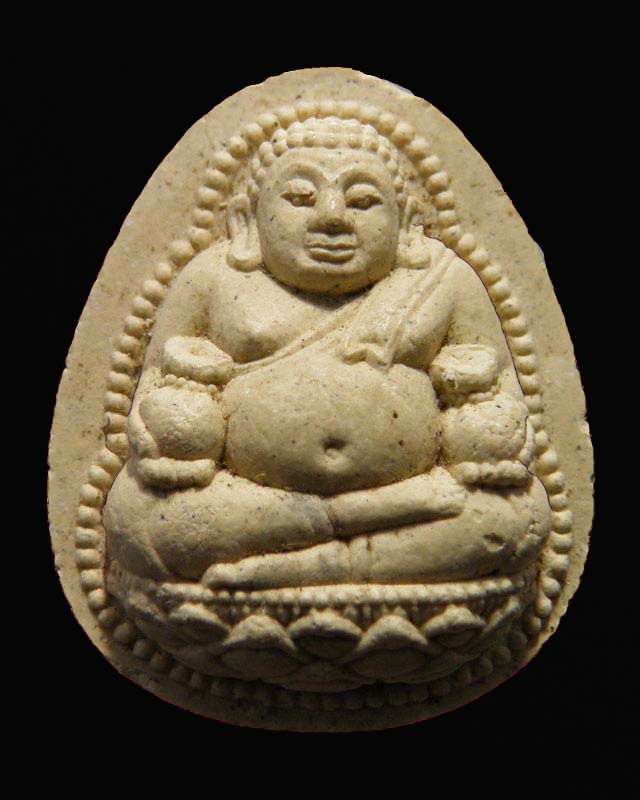 พระสังกัจจน์ถือถุงเงิน-ถุงทอง เนื้อผง  หลวงพ่อไสว วัดปรีดาราม นครปฐม สภาพสวย