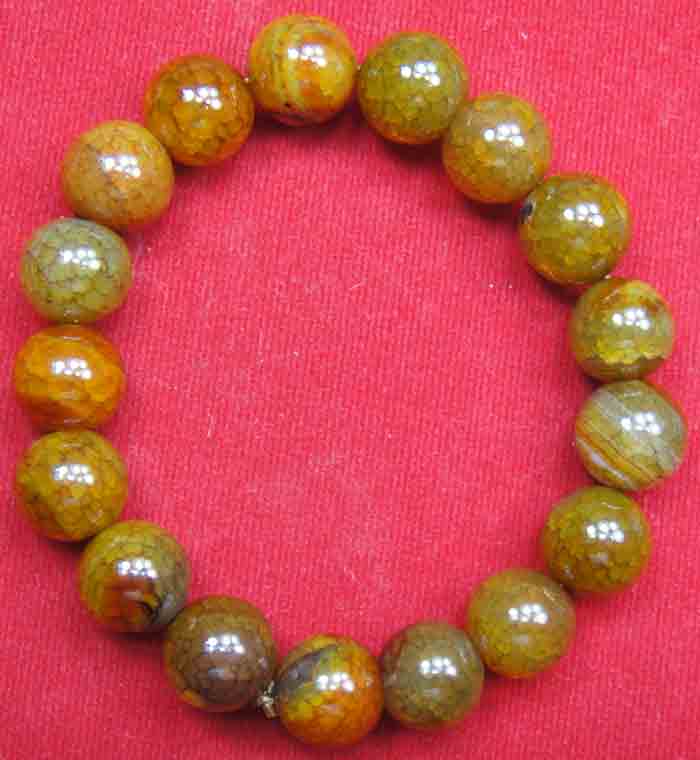 สร้อยข้อมือหินสีอัญมณีจีน "เกร็ดมังกร(Impress.stone)"แก้ปีชง 2558 ขนาด 13 ม.ม. สวยจริง ถูกกว่า... ลอ