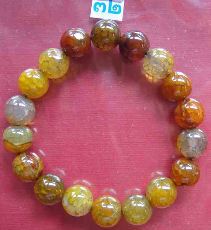 (((วัดใจเคาะเดียวแดง)))สร้อยข้อมือหินอัญมณี "เกร็ดมังกร(Impress.stone)" แก้ปีชง 2558 ขนาด 11 ม.ม. สว