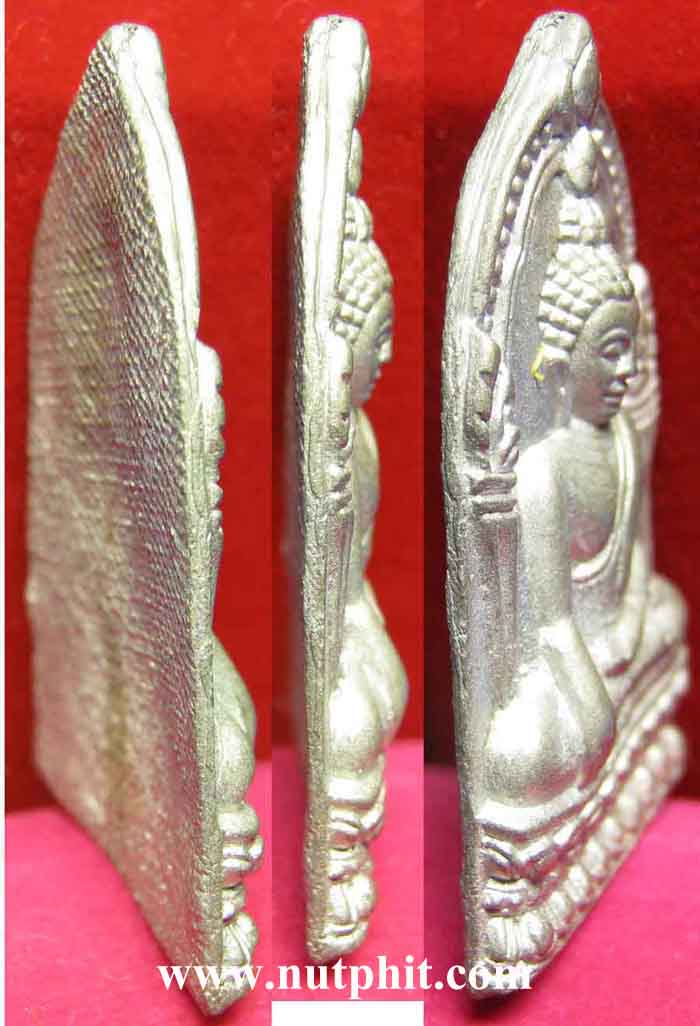 53*พระพุทธชินราชใบเสมา เนื้อชินเงินปรอทขาว วัดพระศรีรัตนมหาธาตุพิษณุโลก*