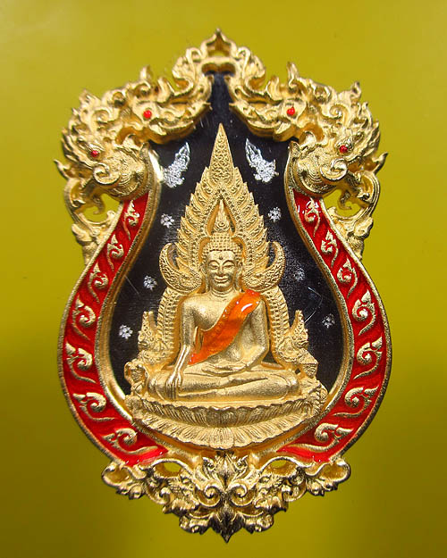 เหรียญพระพุทธชินราช รุ่นจอมราชันย์ เนื้อทองแดงลงยา หมายเลข ๒o๙๔