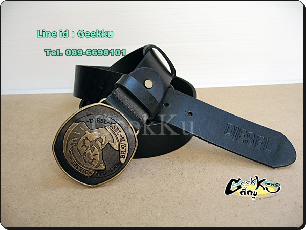 เข็มขัด Diesel หนังแท้ทั้งเส้น ใครชอบแนวนี้จัดไป สายสีดำ  