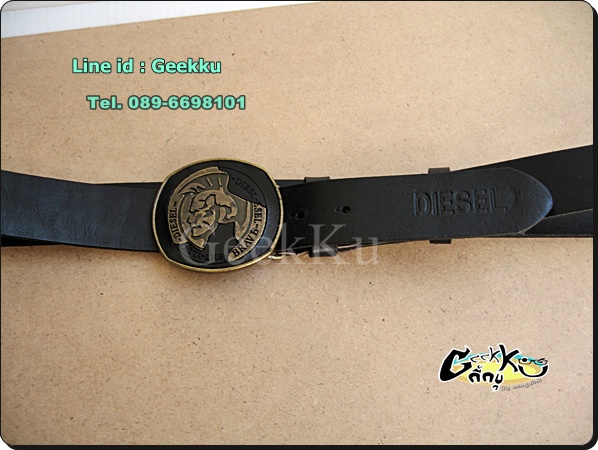 เข็มขัด Diesel หนังแท้ทั้งเส้น ใครชอบแนวนี้จัดไป สายสีดำ  