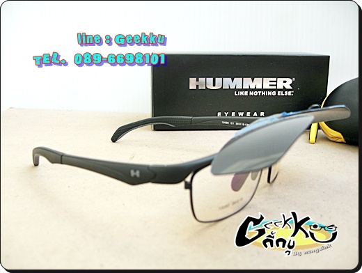 แว่นตา HUMMER ทรง SPORT มีคลิปกันแดด ขาดำ **ของแท้ ** เหมาะสม: สำหรับนักกีฬา หรือ นำไปตัดแว่นสายตาได