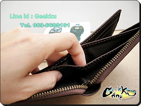 กระเป๋าตังค์ Tough หนังแท้สีน้ำตาล ซิปรอบ 