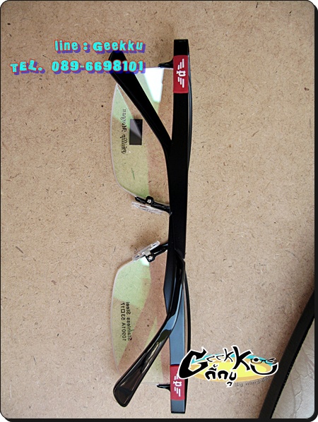 กรอบแว่นตา Phillip Morgan (P-3) ทรงครึ่งกรอบสีดำ กรอบทำจาก Stainless Steel 