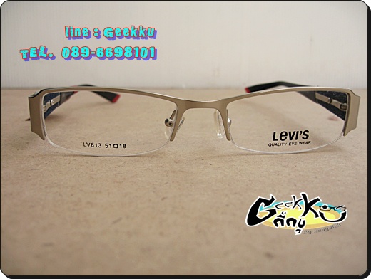 กรอบ แว่นตา Levi's ทรงครึ่งกรอบสีเงิน
