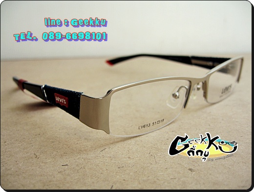 กรอบ แว่นตา Levi's ทรงครึ่งกรอบสีเงิน