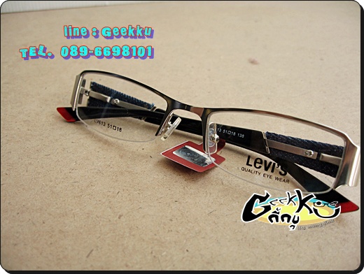กรอบ แว่นตา Levi's ทรงครึ่งกรอบสีเงิน