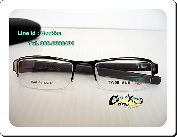 กรอบ แว่นตา Tag ทรงครึ่งกรอบสีกัน(สีดำเทา) ตัวกรอบเป็นโลหะค่ะ ก้านขาเป็นซิลิโคนนิ่ม (ขาสีดำด้านในสีเ
