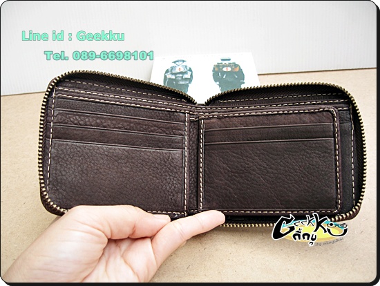 กระเป๋าตังค์ Tough หนังแท้สีน้ำตาล 