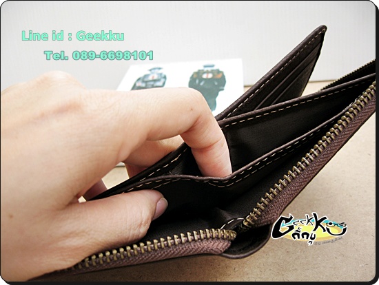 กระเป๋าตังค์ Tough หนังแท้สีน้ำตาล 