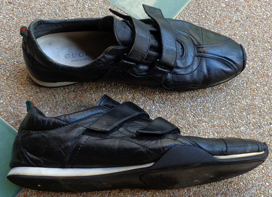 รองเท้า GUCCI ของแท้ หนังดำ สวยๆครับ แบรนด์ระดับเทพ Made in Italy แท้ๆ