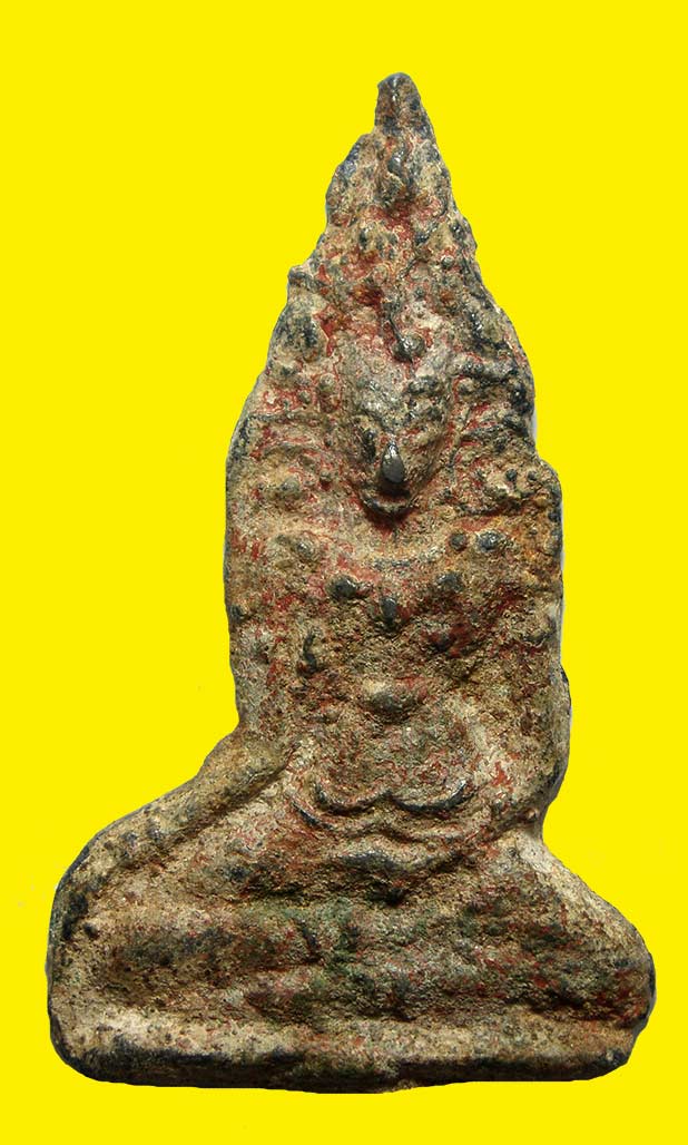 พระอู่ทองทรงเครื่อง กรุวัดเทวสังฆาราม จ.กาญจนบุรี เนื้อตะกั่วสนิมแดง