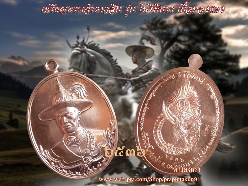 เหรียญพระเจ้าตากสิน รุ่นไพรีพินาศ โดยแอ๊ด คาราบาว วัดโพธิ์บางคล้า เหรียญสวย พิธีดี คนสร้างดัง