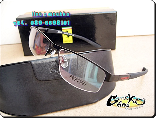กรอบแว่นตา Ferrari ทรงครึ่งกรอบ ขาสปริง 