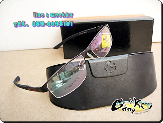 กรอบแว่นตา Ferrari ทรงครึ่งกรอบ ขาสปริง 