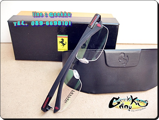 กรอบแว่นตา Ferrari ทรงครึ่งกรอบ ขาสปริง 