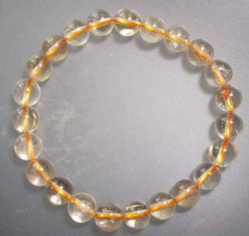 กำไล แก้วไหมทอง ขนาดเม็ด 8 ม.ม.