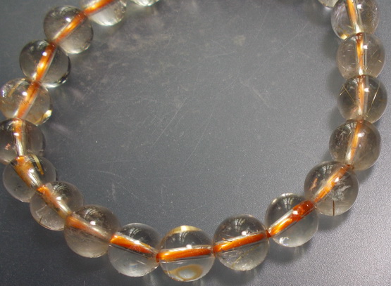 กำไล แก้วไหมทอง ขนาดเม็ด 8 ม.ม.