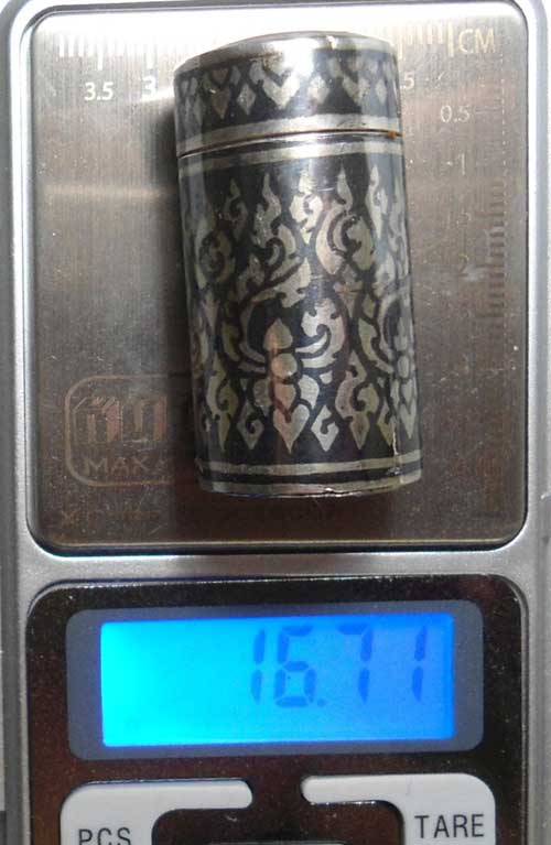 เคาะเดียว @@@ กระปุกยาดม เนื้อเงินลงถม นน.16.71 บาทกว่า 