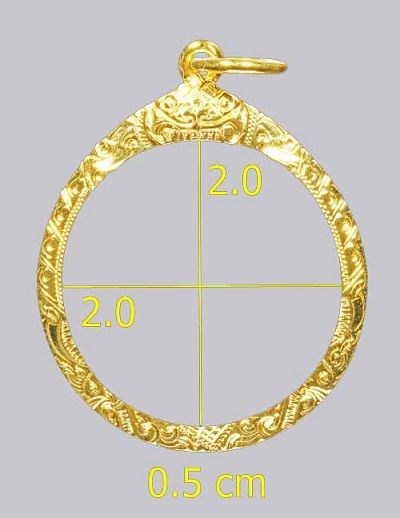 กรอบทองคำ เหรียญกลมโสธร ปู่ทิม/ ลูกอมปู่ทิม /ลูกอมทั่วไปน้ำหนัก 1.74 กรัม ราคา 2550 มือหนึ่ง