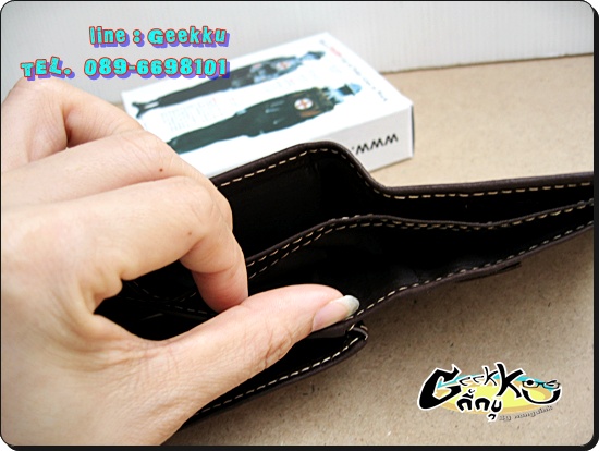 กระเป๋าตังค์ Tough (T014) หนังแท้สีน้ำตาล หนังชามัวร์ 