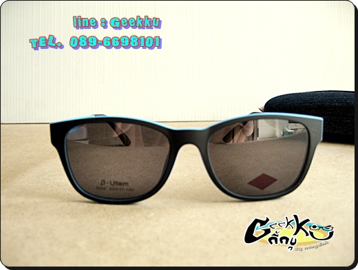 กรอบแว่นตา Cooper **ของแท้ ** กรอบและคลิปทำจาก Ultem ทรงกรอบเต็มสีดำ (ด้านในสีฟ้า) มีคลิปกันแดด 