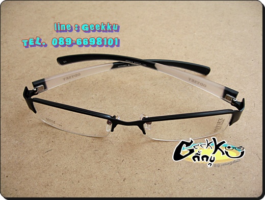 กรอบแว่น ODYSEY.. ทรงครึ่งกรอบ สีดำ ขาธรรมดา