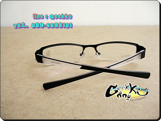 กรอบแว่น ODYSEY.. ทรงครึ่งกรอบ สีดำ ขาธรรมดา