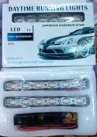 LED Daytime Running Light ไฟ 2 สี(ขาว+ไฟเลี้ยวสีเหลือง) 6 ดวง 