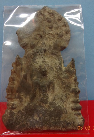 พระกรุวัดราชบูรณะ จ.อยุธยา เนื้อชินเงิน พิมพ์ซุ้มโพธิ์ใหญ่ องค์ 5