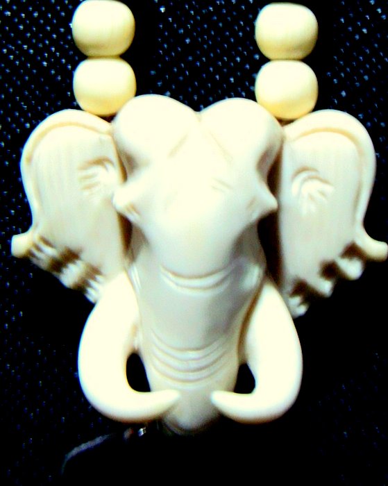 สร้อยงา+กะลาตาเดียว+หินลูกปัดเส้นยาวๆ