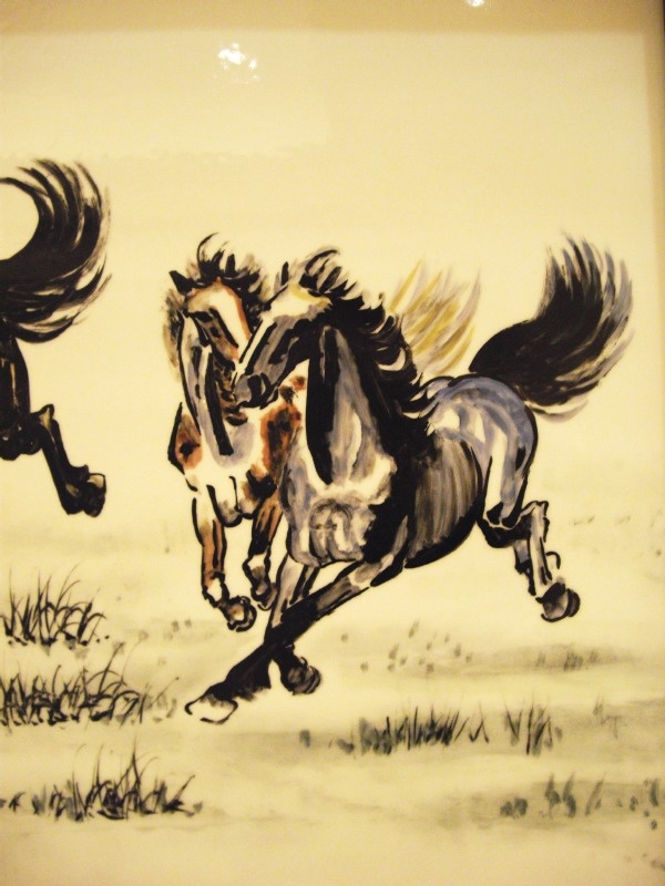 รูปภาพมงคลประดับฝาผนังขนาดใหญ่ งานกังไส ขนาดใหญ่ เข้ากรอบไม้ สวยงาม