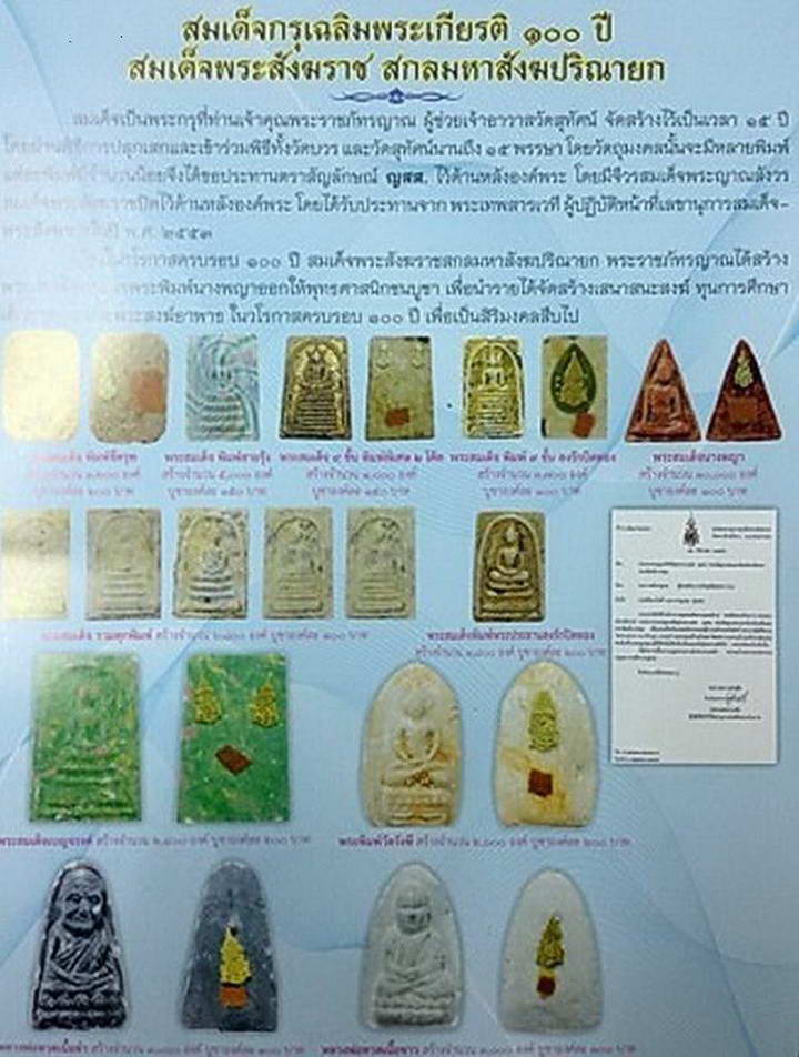 พระสมเด็จกรุเฉลิมพระเกียรติ 100 ปี สมเด็จพระญาณสังวร หลังติดตรา ญสส,จีวร พร้อมกล่องโลหะ .. 2 กล่อง
