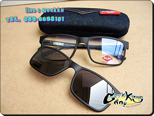  กรอบแว่นตา Cooper **ของแท้ ** ทรงกรอบเต็มสีดำ มีคลิปกันแดด 